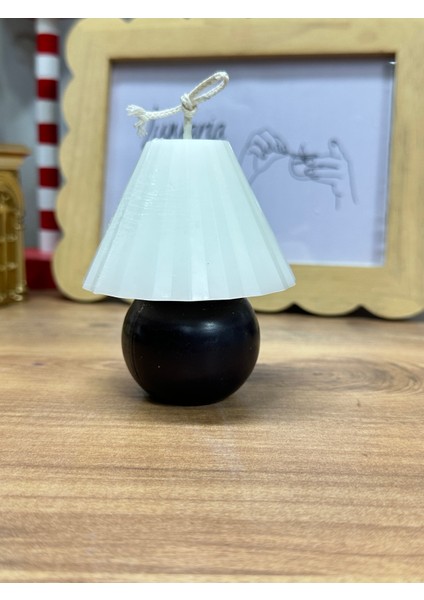 Dekoratif Abajur Şeklinde Çift Renkli Mum | Boy:8cm - Çap : 6cm | Şık El Yapımı Mum
