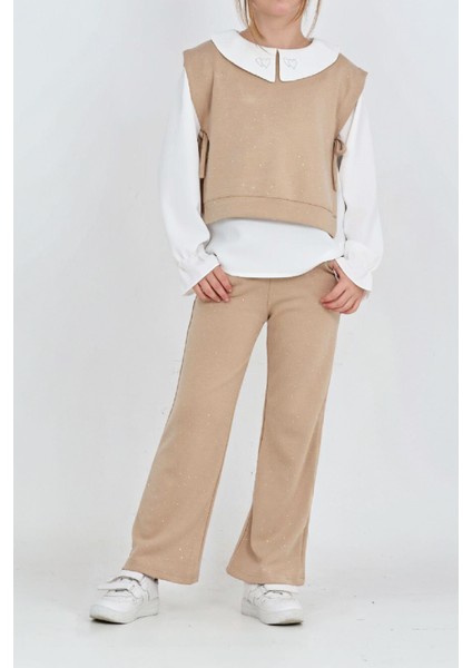 Kız Çocuk 3'lü Takım (Pantolon+Yelek+Bluz) 12429 fiyatları