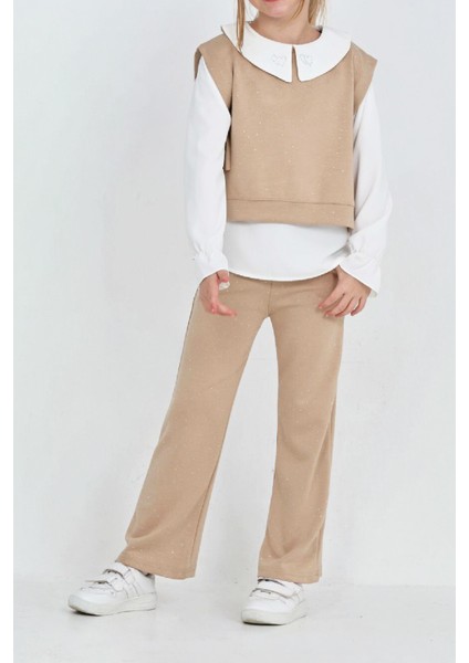 Kız Çocuk 3'lü Takım (Pantolon+Yelek+Bluz) 12429 fırsatları