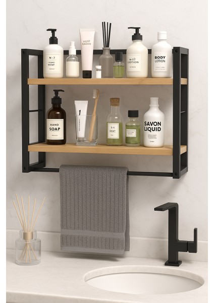 Tridihome Iki Katlı Lüx Banyo Duvar Rafı Şampuanlık Sabunluk Havluluk Aksesuar Düzenleyici fırsatları