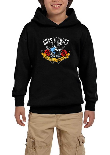 Guns N' Roses Gone To Hell Siyah Çocuk Kapşonlu Sweatshirt