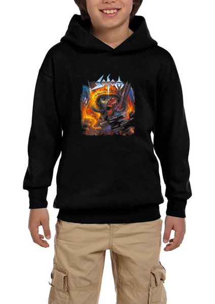 Sodom Decision Day Siyah Çocuk Kapşonlu Sweatshirt