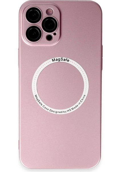 iPhone 12 Pro Kılıf Jack Magneticsafe Lens Silikon - Rose Gold