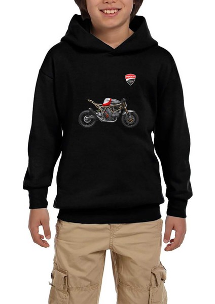 Ducati Supersport Siyah Çocuk Kapşonlu Sweatshirt