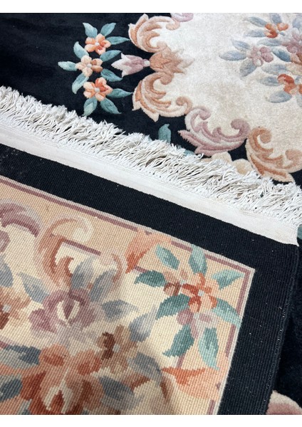 El Dokuma Kabartmalı Çin Halısı Birinci Sınıf Kalite Siyah Renk Ebat 310X245 modelleri