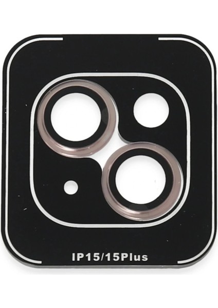 iPhone 15 Pvd Metal Kamera Lens - Pembe