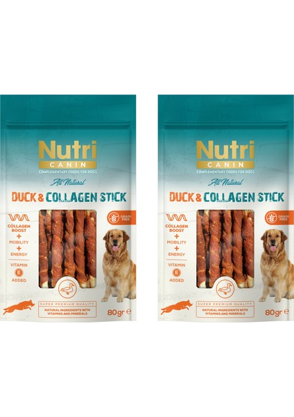Ördek Eti Sargılı Kolajen Çubuk Tahılsız Köpek Et Ödülü 80 Gr. x 2 Adet