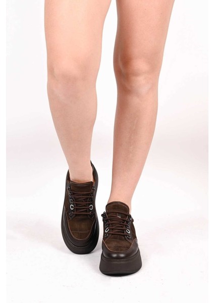 Bağcıklı Poli Taban Hakiki Deri Sneaker 334-7877-49 Kadın Ayakkabı