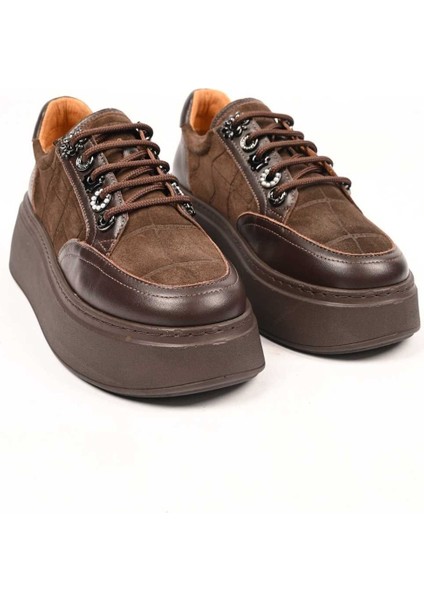 Bağcıklı Poli Taban Hakiki Deri Sneaker 334-7877-49 Kadın Ayakkabı indirimleri