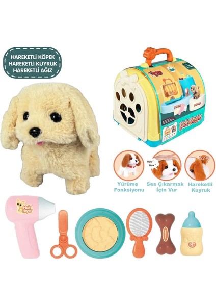 Bfs JND-3615 Taşıma Çantalı Hareketli Pilli Köpek Set (Pet Shop) -Vardem Oyuncak fırsatları