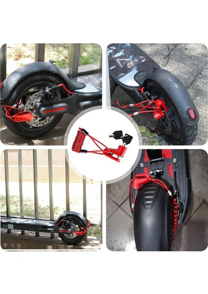 Scooter Motosiklet Elektrikli Bisiklet Disk Fren Kilidi Uyarı Halatı Çelik Güvenlik Kilidi Hırsızlık Önleyici fiyatları
