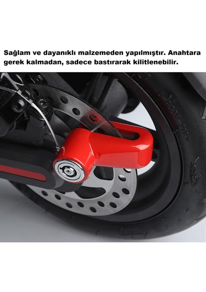 Scooter Motosiklet Elektrikli Bisiklet Disk Fren Kilidi Uyarı Halatı Çelik Güvenlik Kilidi Hırsızlık Önleyici fırsatları