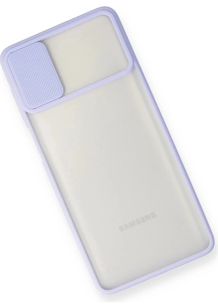 Samsung Galaxy M51 Kılıf Palm Buzlu Kamera Sürgülü Silikon - Lila modelleri