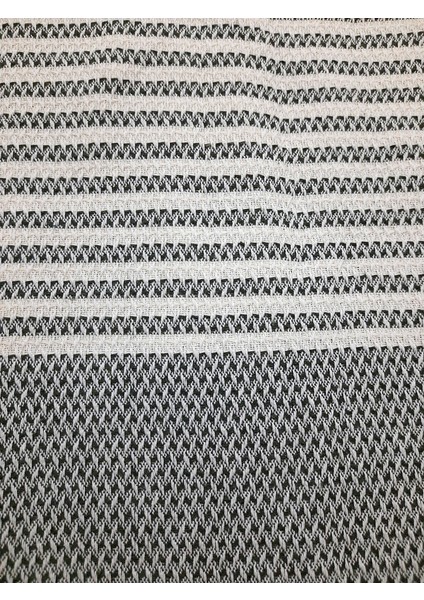 Pamuklu Kaymaz Hasır Dokuma Kolları Örten Koltuk Örtüsü Maxi Takım-Koyu Gri Yeni modelleri