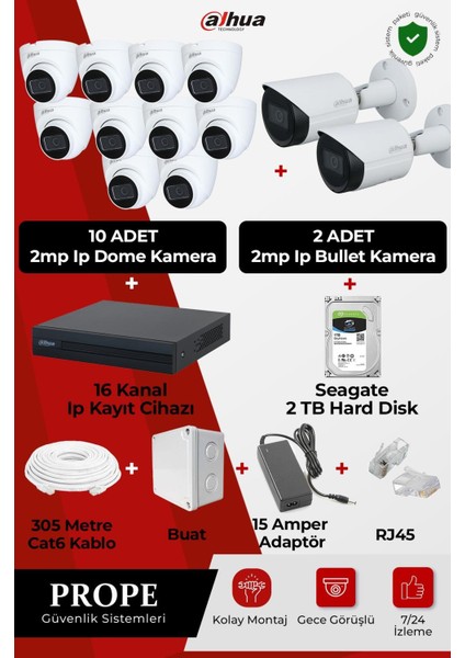 12 Kameralı Full Sistem Paketi