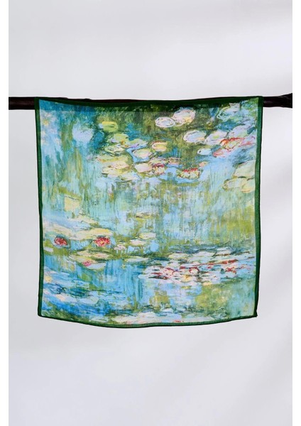 Monet Nilüferler Tasarımlı Fular