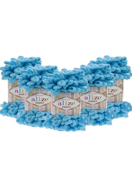 5 Adet Puffy El Örgü Ipi Atkı Battaniye Bere Panduf Parmak Örgü Ipliği 287