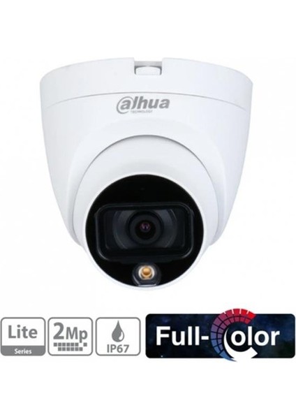 HAC-HDW1209TLQ-LED-0280B, 2mpix, 2.8mm Lens, 20 mt Gece Görüşü, Full Color, 4 In 1, Dome Kamera