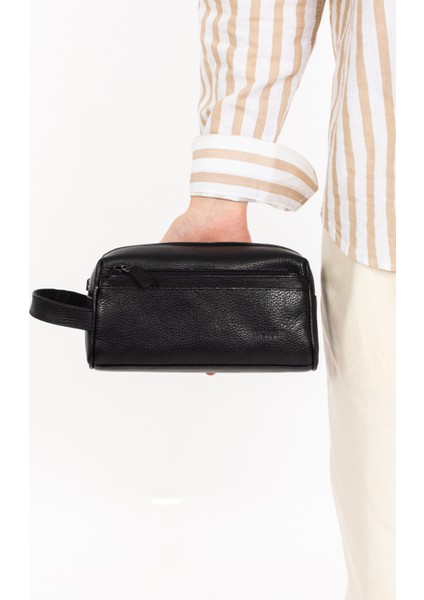 Erkek Hakiki Deri Portföy El Çantası – Fermuarlı, Çok Bölmeli, Premium