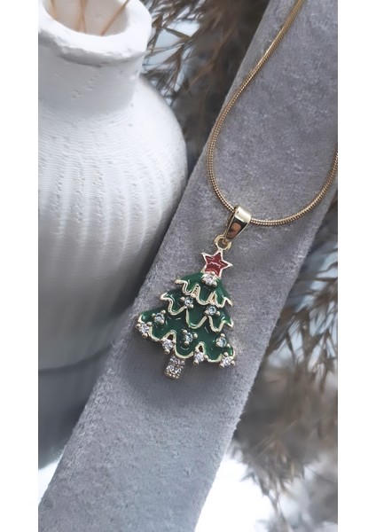 Çam Ağacı Figürlü Çelik Kolye