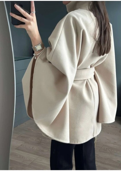 Kuşaklı Kaşe Kumaş Panço