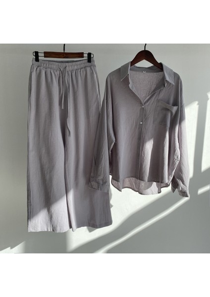 Pamuk-Keten Karışımlı Comfort Ikili Kadın Takım