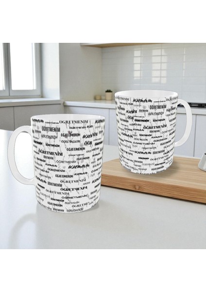 Öğretmenler Günü Hediyesi Kupa Bardak Öğretmenim Yazılı Tasarım Kadın Erkek Öğretmen Için