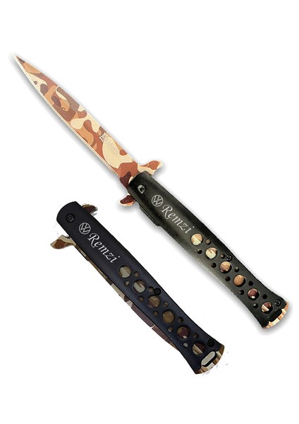 Kişiye Özel Isimli Columbia Araç Baskılı Çöl T-Lite FST-1112-B 23 cm Paslanmaz Kamp Cep Av Bıçağı