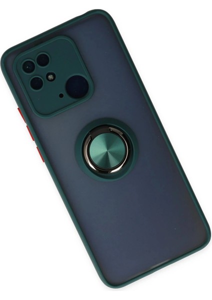 Xiaomi Poco C40 Kılıf Montreal Yüzüklü Silikon Kapak - Yeşil fiyatları