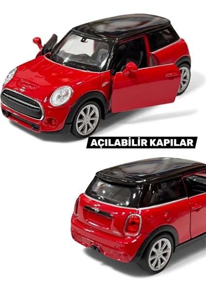 1:18 Ölçek Koleksiyonluk Metal Oyuncak Araba 12 cm - Mini Cooper Spor Model Açılabilir Kapılı