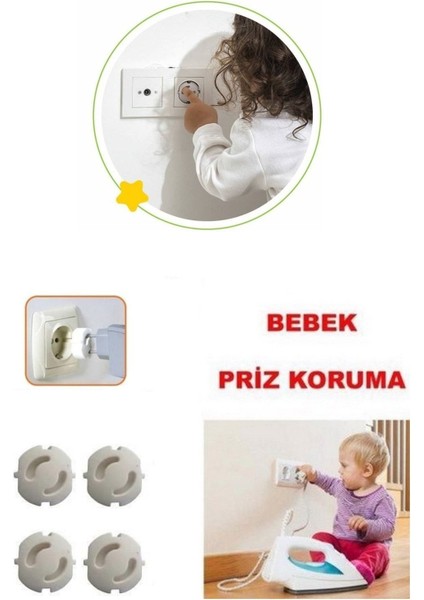 4'lü Bebek Ve Çocuk Priz Emniyeti Çocuk Güvenlik Koruyucu Priz Kapağı
