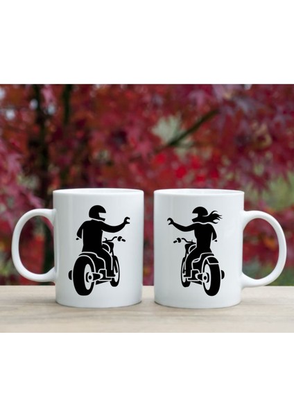 Sevgili Kupası Ikili Set | Karikatür Aşk Temalı Hediye Kupa Bardak | Sevgililer Günü Hediyesi