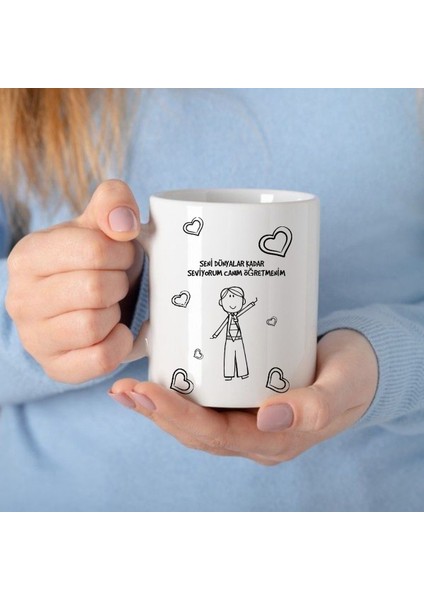 Öğretmenler Günü Hediyesi Kupa Bardak Isme Özel Tasarım Kadın Erkek Öğretmen Için