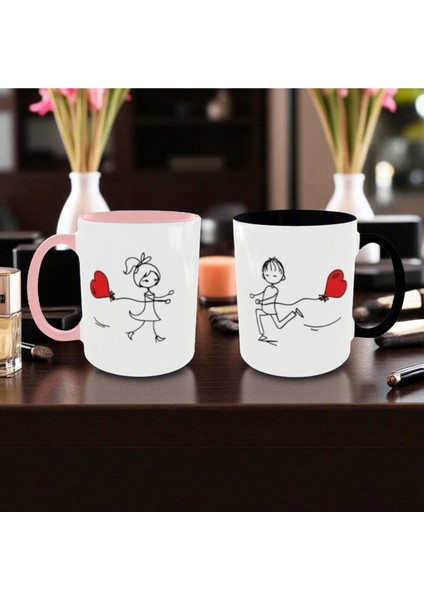 Sevgili Kupaları Çift Kupaları 2'li Set Tatlı Kupalar Renkli Kupalar Sevgiliye Hediye fiyatları