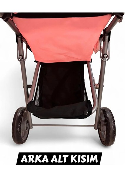 Katlanabilir Metal Dayanıklı Gövde 64 cm Tenteli Gölgelikli Oyuncak Bebek Arabası 3 Tekerli fırsatları