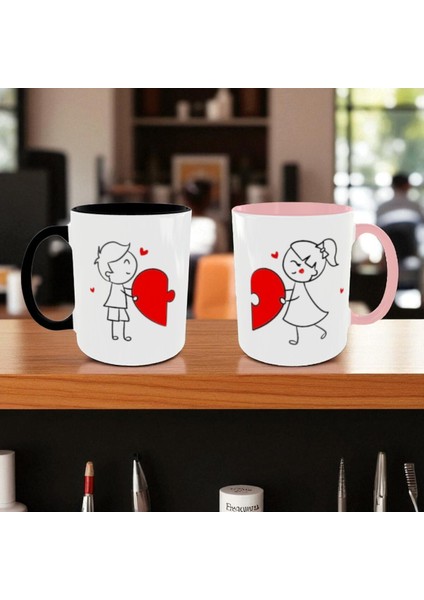 Sevgili Kupaları Çift Kupaları 2'li Set Tatlı Kupalar Renkli Kupalar Sevgiliye Hediye