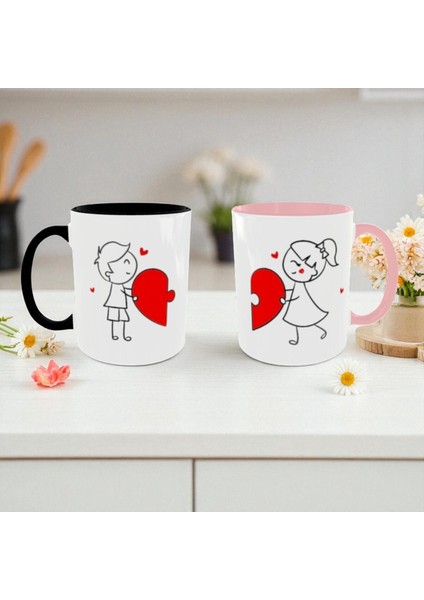 Sevgili Kupaları Çift Kupaları 2'li Set Tatlı Kupalar Renkli Kupalar Sevgiliye Hediye fiyatları