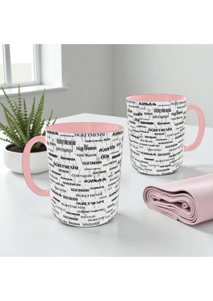 Öğretmenler Günü Hediyesi Kupa Bardak Öğretmenim Yazılı Tasarım Kadın Erkek Öğretmen Için