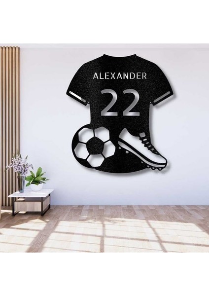 Futbolcu Forması Mdf Dekoratif Tablo Kendinden YAPIŞKANLI30X40
