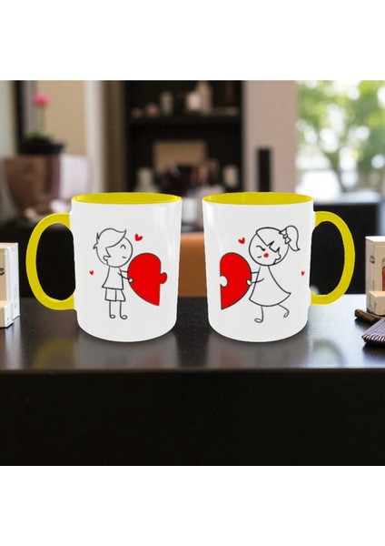 Sevgili Kupaları Çift Kupaları 2'li Set Tatlı Kupalar Renkli Kupalar Sevgiliye Hediye