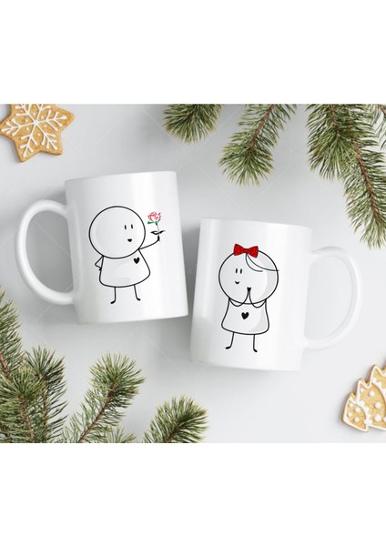 Sevgili Kupası Ikili Set | Romantik Hediyelik Kupa Bardak | Sevgililer Günü Hediyesi