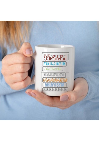 Öğretmenler Günü Hediyesi Kupa Bardak Isme Özel Tasarım Kadın Erkek Öğretmen Için