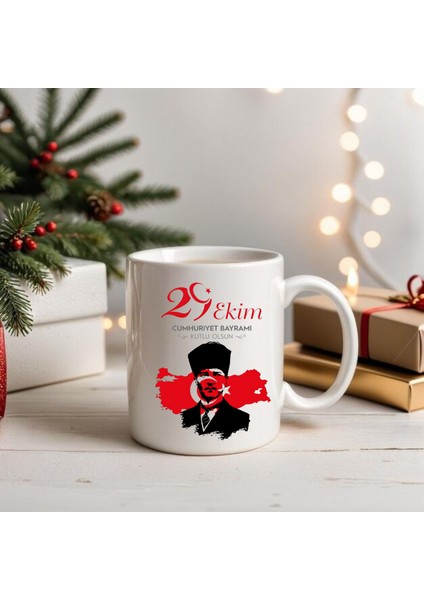 Cumhuriyet Bayramı Kupa Bardak 29 Ekim Atatürk Baskılı Kupa