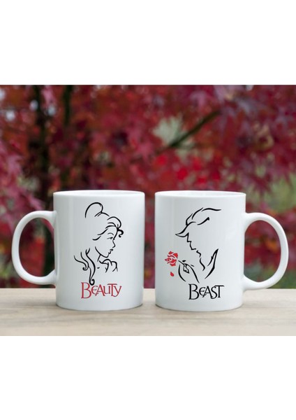 Sevgili Kupaları Çift Kupaları 2'li Set Tatlı Kupalar Beyaz Kupa Sevgiliye Hediye Bardak