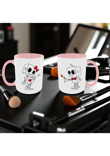 Sevgili Kupaları Çift Kupaları 2'li Set Tatlı Kupalar Pembe Kupa Sevgiliye Hediye fiyatları