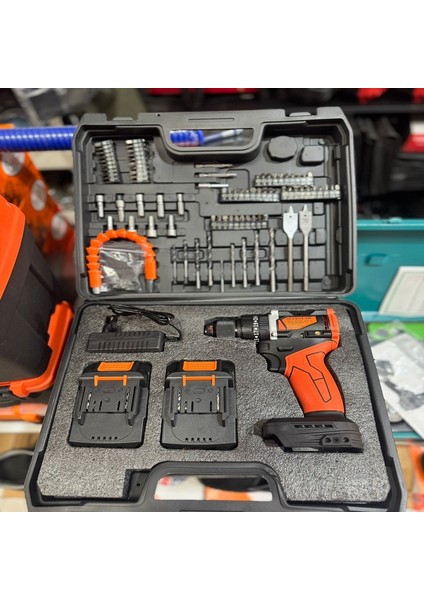 Maxstar Matkap Darbeli Vidalama Kömürsüz Fırçasız Motor Darbeli 84 Parça Full Setli Çantalı