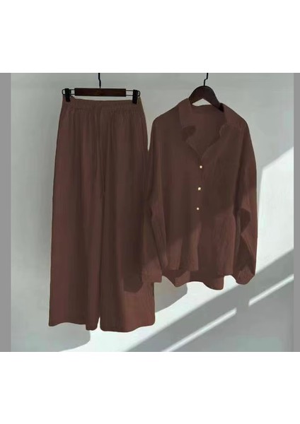 Pamuk-Keten Karışımlı Comfort Ikili Kadın Takım