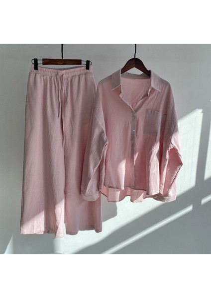 Pamuk-Keten Karışımlı Comfort Ikili Kadın Takım