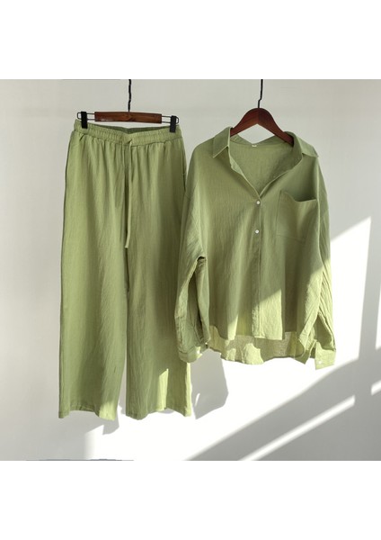 Pamuk-Keten Karışımlı Comfort Ikili Kadın Takım