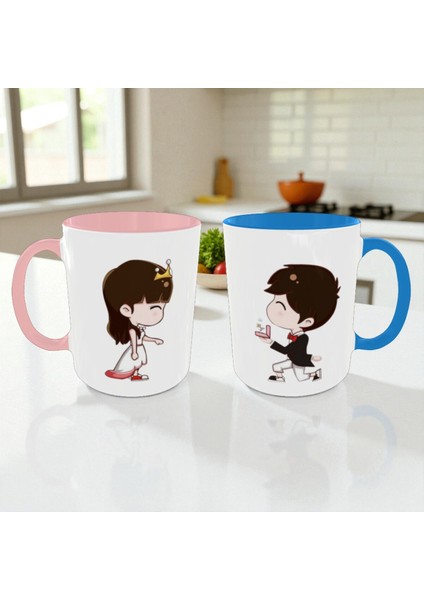 Prenses ve Prens Kupa Seti | Romantik Sevgili Kupası | Evlilik Teklifi Tasarımlı Hediyelik fiyatları